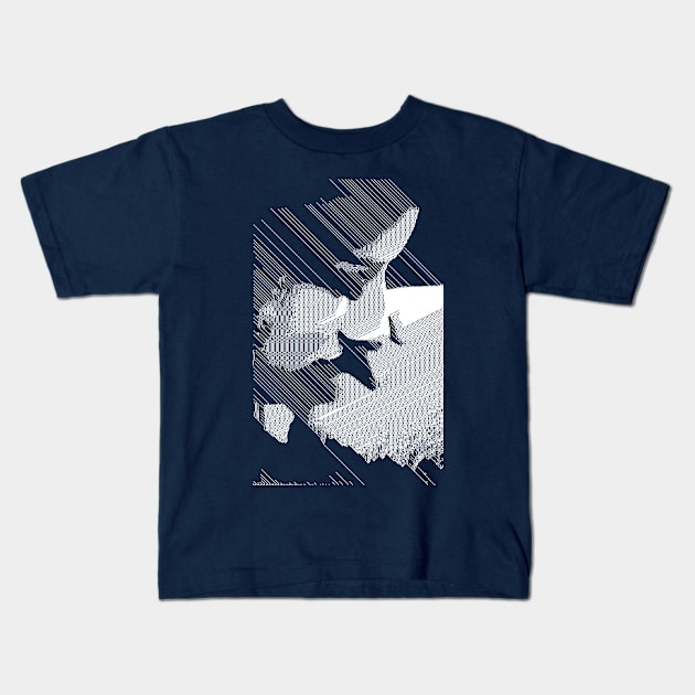 Digital Glitch Contemporary Kissing Artwork ∆∆ Kids T-Shirt by CultOfRomance